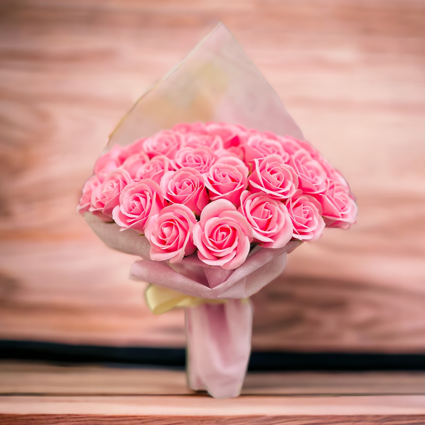 ピーチピンク　S(50本)　サヴォンローズ　ばらの花束　母の日におすすめ☆(ROSE＆SKY（ローズアンドスカイ）さん)のメインイメージ